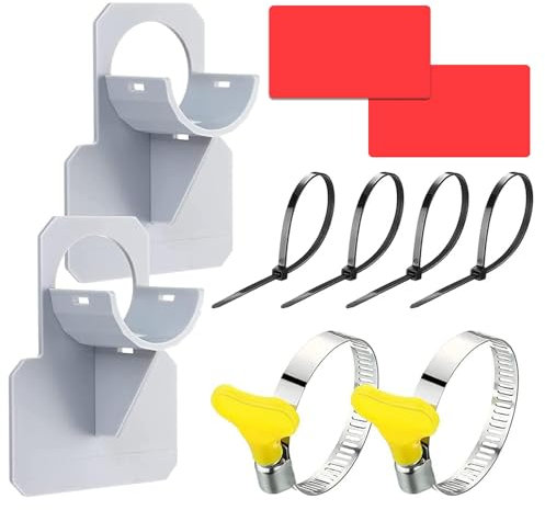 2 Stück Pool Schlauchhalter Knickschutz aus Kunststoff, Schwimmbad Rohrhalter 26mm - 38mm Pool Schlauchhalterung Poolzubehör mit Kabelbinder, Pool Rohrhalter Fitting für Intex und Bestway (Grau)