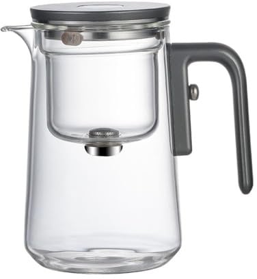 RORA Enchanti Tea Pot - Witchcraft Magic Glass Teapot, Magnetic Water Separation Design, Borosilicate Infuser Pot with Strainer for Loose Leaf & Herbal Teas, Ideal for Tea Maker (600ml, Grey)