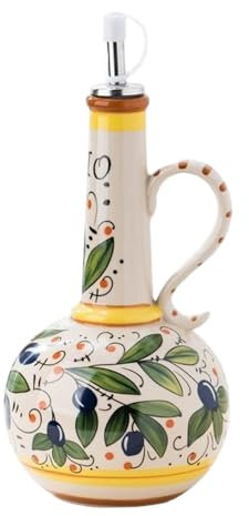 CGTQROVR Bouteille de Distributeur d'huile d'olive en céramique 700 ML Bouteille 'Huile 'Olive avec Bec et poignée pour sauces de Cuisine vinaigre