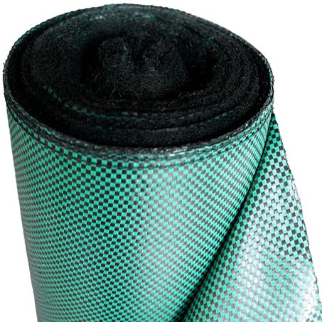 Toile de paillage tissée 130g/m² - Rouleau - Géotextile Anti-Mauvaises Herbes Haute résistance - Coloris Vert - Usage Jardin, allées, Cultures (1,50x25m)