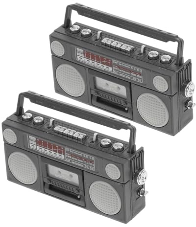 2 Stück Retro Radio Figuren Vintage Radio Modelle für Puppenhaus Dekoration für Kreative Mini Gestaltung