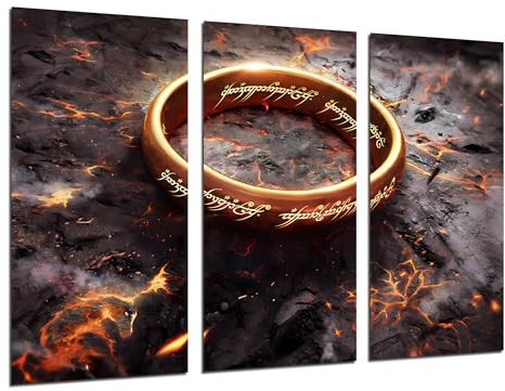 Pictures Camera Set of 3 Decorative Wall Posters, Living Room Decor, Modern, Bedrooms, Room, The Lord of the Rings, The Hobbit, (97 x 62 cm)