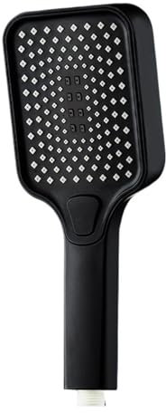 JCXIOC Regenduschkopf 12 Zoll großes Panel, großer Durchfluss, an der Decke montierter Duschkopf, 4 Modi, Druck, ABS, Regendusche fürs Badezimmer(Black Hand Shower)