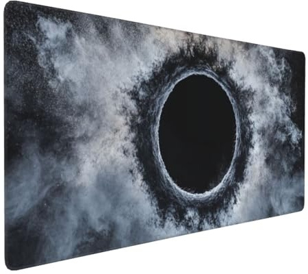 Gaming Mauspad XXL,500x300x3mm Mousepad Groß,Schreibtischunterlage mit Wasserdicht Rutschfester Gummibasis,Desk Mat für Tastatur,Laptop Verbessert Präzision und Geschwindigkei Schwarzer Kreis J-5910