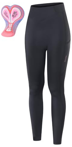 ARSUXEO Cycling Trousers Women Padded Long Cycling Pants Women's Tights Legging with High-Density Padding HW100