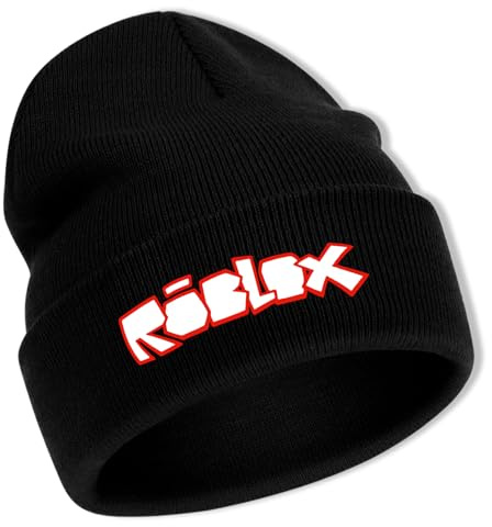 PfirstDa Roblx Mütze Schwarz, Rblox Winter Beanie Mützen Unisex, Beanie Mütze Warm Geschenk für Fans