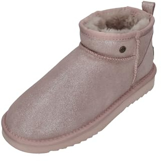 Warmbat Damenschuhe Schaffell Booties DURACK metalic silver