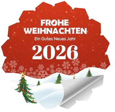 Printgoing Weihnachtsaufkleber Geschenkaufkleber Set – Selbstklebend – Süße Weihnachts Sticker für Geschenkverpackung, Adventskalender & Geschenke – Frohe Weihnachten Etiketten - 60 Stück