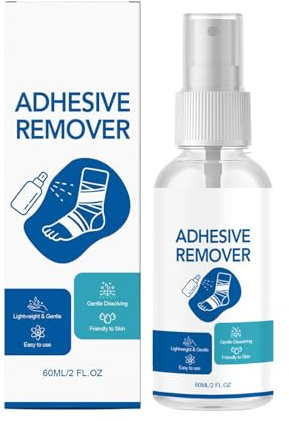 Spray removedor de adhesivo médico - Removedor de cinta cutánea | Eliminación de pegamento de 60 ml para bolsas de ostomía, solvente para cinta médica, parche de sensor, etiqueta adhesiva de pel