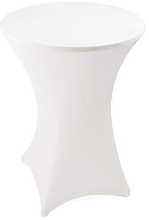 Stehtischhusse Ø 60,70,80 cm - versch. Farben - Stehtischhusse Stehtisch Bistrotisch Husse Tischhusse Stehtischhussen (Ø 80 cm, Weiß)