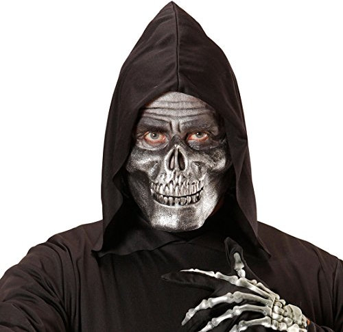 NET TOYS Masque de crâne - métallique | Squelette Demi-Masque Effrayant | Accessoire tête Squelette Halloween | Demi-Masque Accessoire Skull
