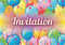 10 Einladungskarten Luftballons bunt auf Französisch für Geburtstagseinladung, Kindergeburtstag oder Ballonparty (10974 FR)