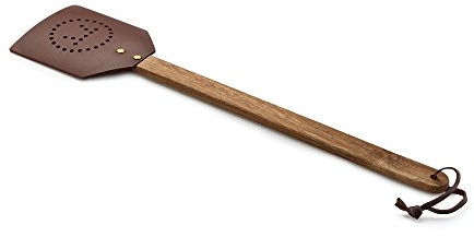 OUTSET Fliegenklatsche aus Akazienholz und Leder 17.5 braun