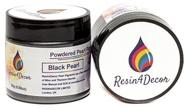 RESIN4DECOR Metallpulverförmiges Perlglanzglimmerpigment für Epoxidharzprojekte, Schmuck, Kunsthandwerksprojekte, Epoxidtisch, Tafel, Tablett, Leinwand, Malerei, 25g (Black Pear)