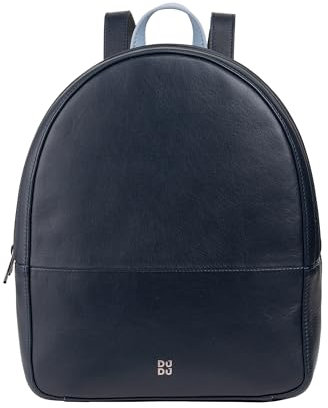 DUDU Rucksack Damen Bunt Sommerlich aus weichem Leder Rucksack Multicolor mit doppeltem Reißverschlussfach Navy