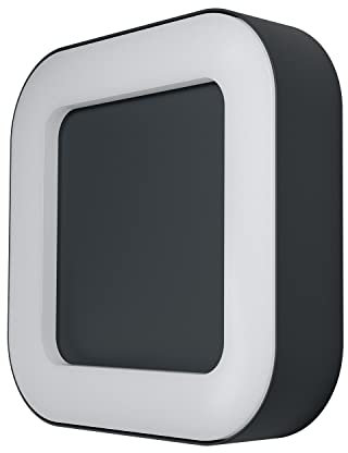 LEDVANCE LED Wand- und Deckenleuchte, Leuchte für Außenanwendungen, Warmweiß, 202,0 mm x 202,0 mm x 45,0 mm, ENDURA STYLE SQUARE, Dunkelgrau