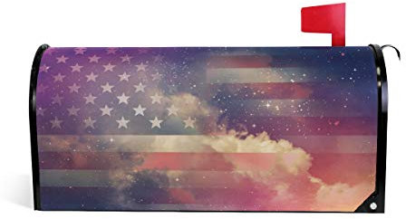 Linomo Magnetbriefkasten-Abdeckung USA Amerika Flagge Briefkasten-Umschlag Briefkasten-Abdeckung Haus Garten Hof Outdoor Deko für übergroße Größe 63,5 x 53,3 cm