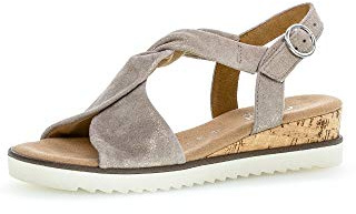 Gabor Damen Sandalen, Frauen Riemchensandalen,Comfort-Mehrweite, weibliche Ladies feminin elegant Women's Women,Muschel(Kork/crem),37.5 EU / 4.5 UK
