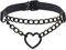 Manfnee PU Leder Choker Punk Emo Herz Anhänger Kette Choker Halsband Halskette für Frauen verstellbar