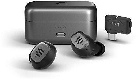 EPOS GTW 270 Hybrid Wireless Gaming Earbuds, Bluetooth & USB-C Dongle, Noise Reducing Closed Design, Dual Mics, Ergonomic Fit, IPX 5 Water Resistant, Portable Charging Case, 20 Hours of Playtime