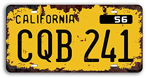 Christine 1958 Plymouth Fury Prop Replica Metal Stamped License Plate, Vintage Distressed Style, 12x6 Inch