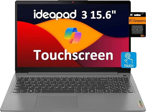 Lenovo IdeaPad 3 15.6 FHD Touchscreen Laptop (16GB RAM, 512GB SSD, Intel Core i3) for Home & College Student, Narrow Bezel, Webcam, 12-Hour Long Battery Life, NumPad, IST SD Card, Win 11 Home in S