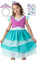 corimori Meerjungfrau Prinzessin Kostüm Kleid für Kinder | Set mit Tattoos & Diadem | Meerjungfrauenkostüm für Karneval, türkis, Größe 128/134