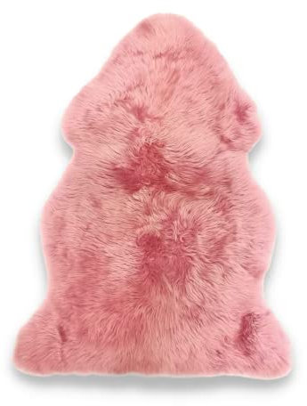 Premium Lammfell aus Merino 100 x 60 cm – Erhältlich in vielen Farben – Sehr pflegeleicht – Gemütlich und wärmend – Strapazierfähig – Lange Haltbarkeit (rosa)