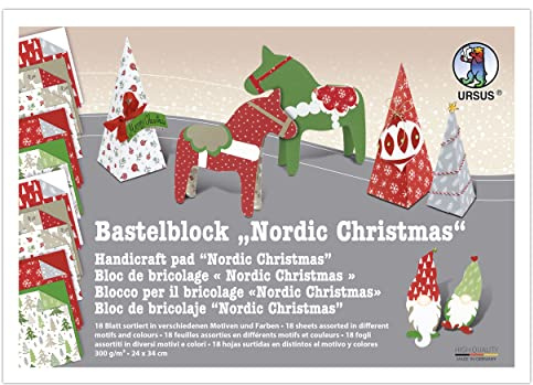 Ursus Nordic Christmas Bastelblock beidseitig 24x34 cm Motivpapier
