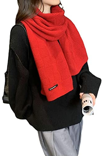 Bysonglezai Schal Damen Schals Halstuch Herren Mütze Frühling Herbst Winter Herbst Winter Schal Weibliche Mode Dicke Flut Koreanische All-Match Wolle Quadrat Kreuz Nettes Mädchen Schal Damenmode S