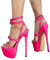 ORANDESIGNE Sandali Donna Scarpe da Spiaggia Estate Moda Romano Partito Sandalo Cava Tinta Unita Sexy Tacco Spillo Alto Casuale con Zip L Rose 40 EU