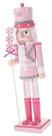 HOMSFOU Nutcracker Soldier Christmas Tree Decorations Mini Gifts Halloween Nutcracker Wooden Nutcracker Figures Antique Nutcracker Wood Nutcrackers Craft 35c Pink Wood Doll