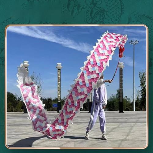 Cerf Volant Petit Poi de Dragon Nuage Magique Rose, Ruban de Soie Lavable Extérieur 2m / 3m / 5m pour Enfants, Petite Banderole de Dragon à Lancer avec Écailles de Dragon ( Size : 5 m (16.4 ft) )