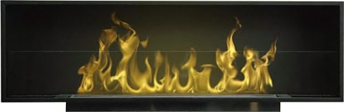 Biocamino JUNO in vetro da 144 cm, a parete e ad incasso AFLAMO