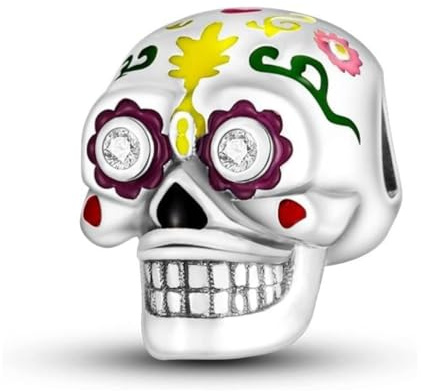 Mother Daughter Snake Dad Birthday Lucky Heart Mom Mum Dog Charm Bead Pendant 925 Sterling Silver Compatible With Pandora Charm Moments Bracelet (Day Of The Dead Love Heart Son Dad)