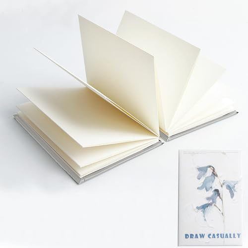FENGJINGJIACHENG Pocket Concertina Skizzenbuch A6, handgefertigtes Akkordeon-Skizzenbuch mit 24 Blättern, mit Einsteckhülle, 15,7 cm x 10,5 cm, für Kunstjournale, Storyboards und Konzeptzeichnungen