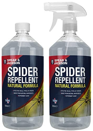 Spear & Jackson Spider Repellent 2 x 500ml Spray, Peppermint Scent