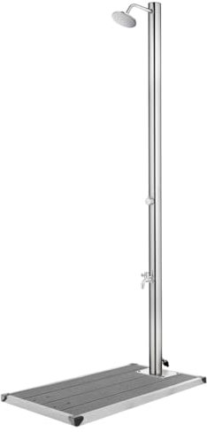 Edelstahl 220cm Gartendusche mit grauem Boden für Pool & Spa Außenpool & Spa Zubehör