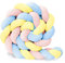 BESSX Geflochtene Bettumrandung, extra Dicke geflochtene Bettumrandung, 3 Teile handgefertigtes geflochtenes Kissen for Raumdekoration(Yellow pink Blue,3m)