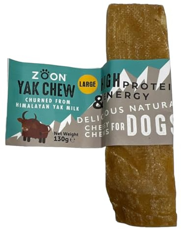 100% Natural Yak Chew (Large - 130g) - High Protein Healthy Dental Dog Treats Made in UK by Yak & Cow Milk