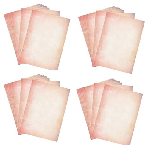 Qpout 60 Blatt Retro Pink Briefpapier, Pink-Briefpapier, süßes Schreibpapier, Pink-Kopierpapier, pastellfarbenes Papier, Computerdruckerpapier