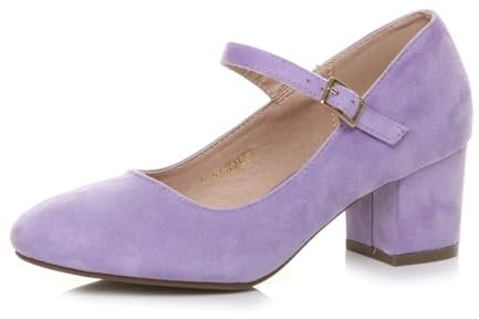 AJVANI Womens Ladies MID Block Heel Strap Work Evening Party Mary Jane Court Shoes Size 7 40