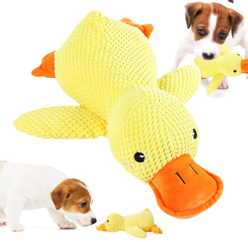BafanglaiUK Anti Stress Ente Hund, 2025 Neu Anti Stress Ente Für Hunde, Hundespielzeug Ente, Duck Hundespielzeug, Quietschendes Plüsch-Spielzeug, für Kleine Mittlere Große (38×45cm)