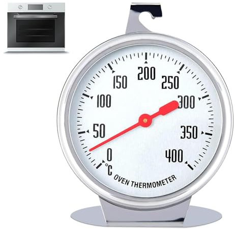 Ofenthermometer für Backofen, Backofenthermometer Innen, Backofenthermometer für Gasherd, Edelstahl Oven Thermometers mit Großem Zifferblatt für Küchenbackwaren