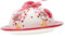 FUNNETOYU Assiette à Beurre En Céramique Rouge Fleuri 1 Pièce Couvercle Pratique Pour Desserts Et Collations Design Élégant Maison