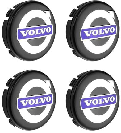 WQIUTT 4 Stück Auto Radnabenkappen für Volvo 64MM Nabendeckel Radnabendeckel Felgendeckel Felgenkappen Wheel Caps Nabenkappen Radkappe Radnabenabdeckung,B