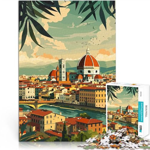 Florenz Italien Landschaft 1000-teilige Puzzles für Erwachsene Familienaktivität Jedes Stück ist einzigartig – Anspruchsvolles Familienspiel 38x26cm