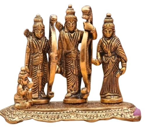 Swadeshi Desire™ Idols Ram Sita Laxman Hanuman Murti| Lord Ram Darbar Idol|Gift Article from Ram Lalaa Ayodhya
