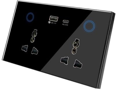 Koolenry Tuya Smart Wall Socket with USB-C with USB Type-C UK Smart Plug Smart Life with Timing Smart Home Work with APP Home A UK Plug