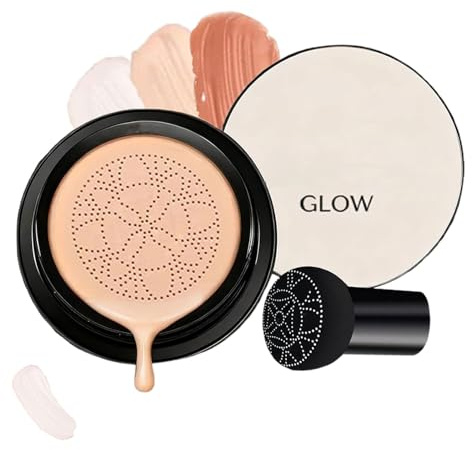 Foundation Cushion, Mushroom Head Air Cushion CC Creme, Makeup Concealer for Face, Feuchtigkeitsspendender, Lang Anhaltender, Ebenmäßiger Hautton für Alle Hauttypen (Lvory)